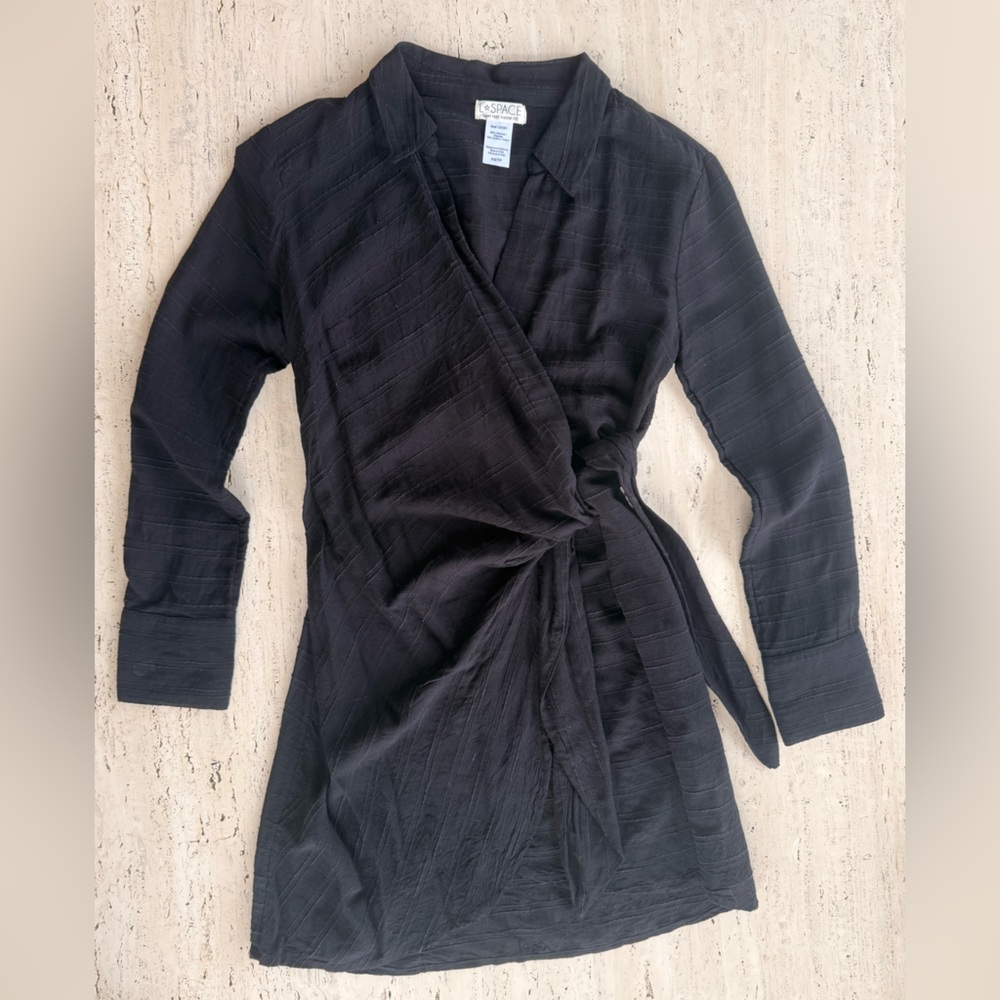 LSPACE Las Palmas Long Sleeve Cover-Up Wrap Dress, XS